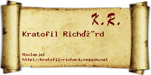Kratofil Richárd névjegykártya