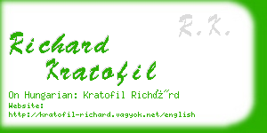 richard kratofil business card